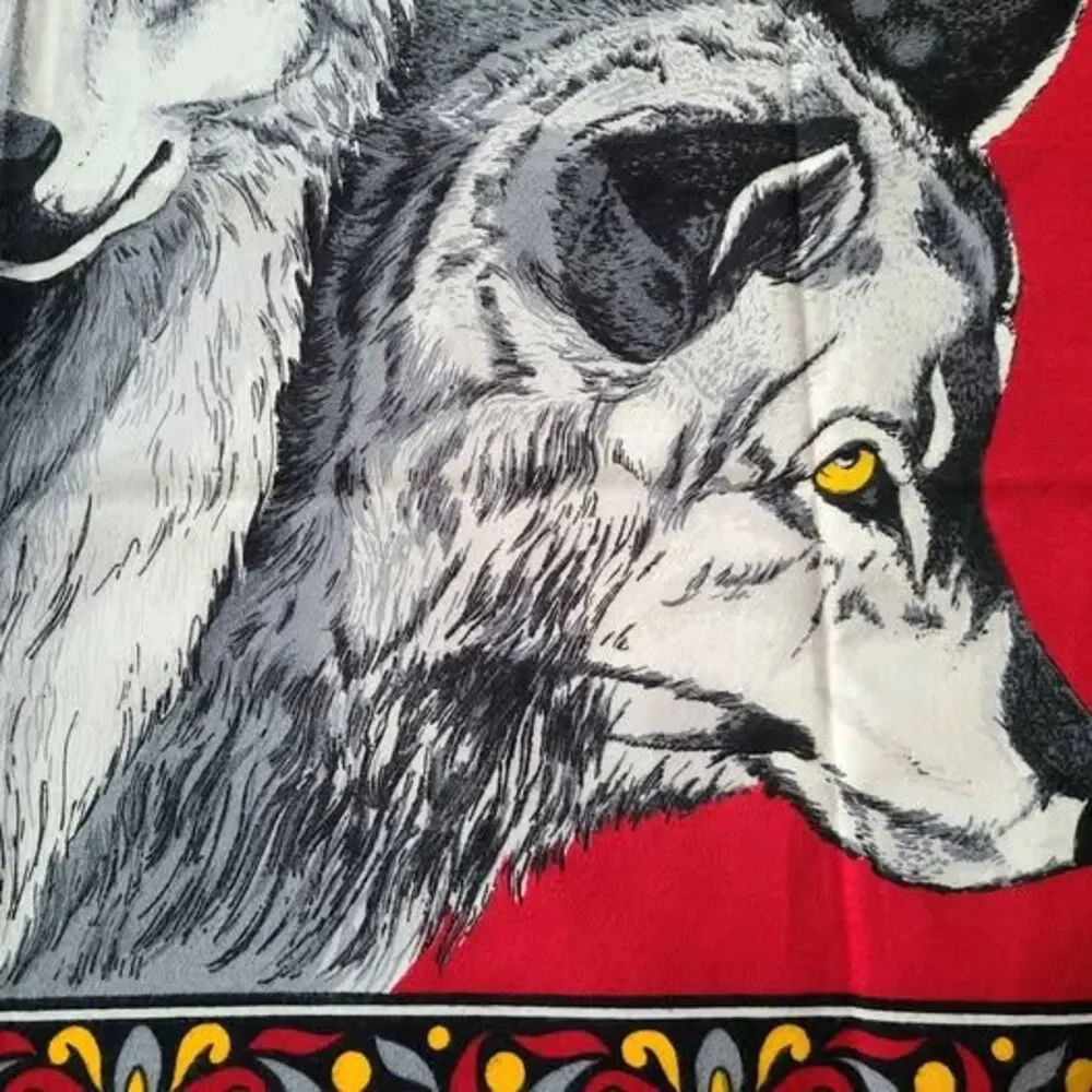 90's Wolf Tapestry Wall Hanging 53